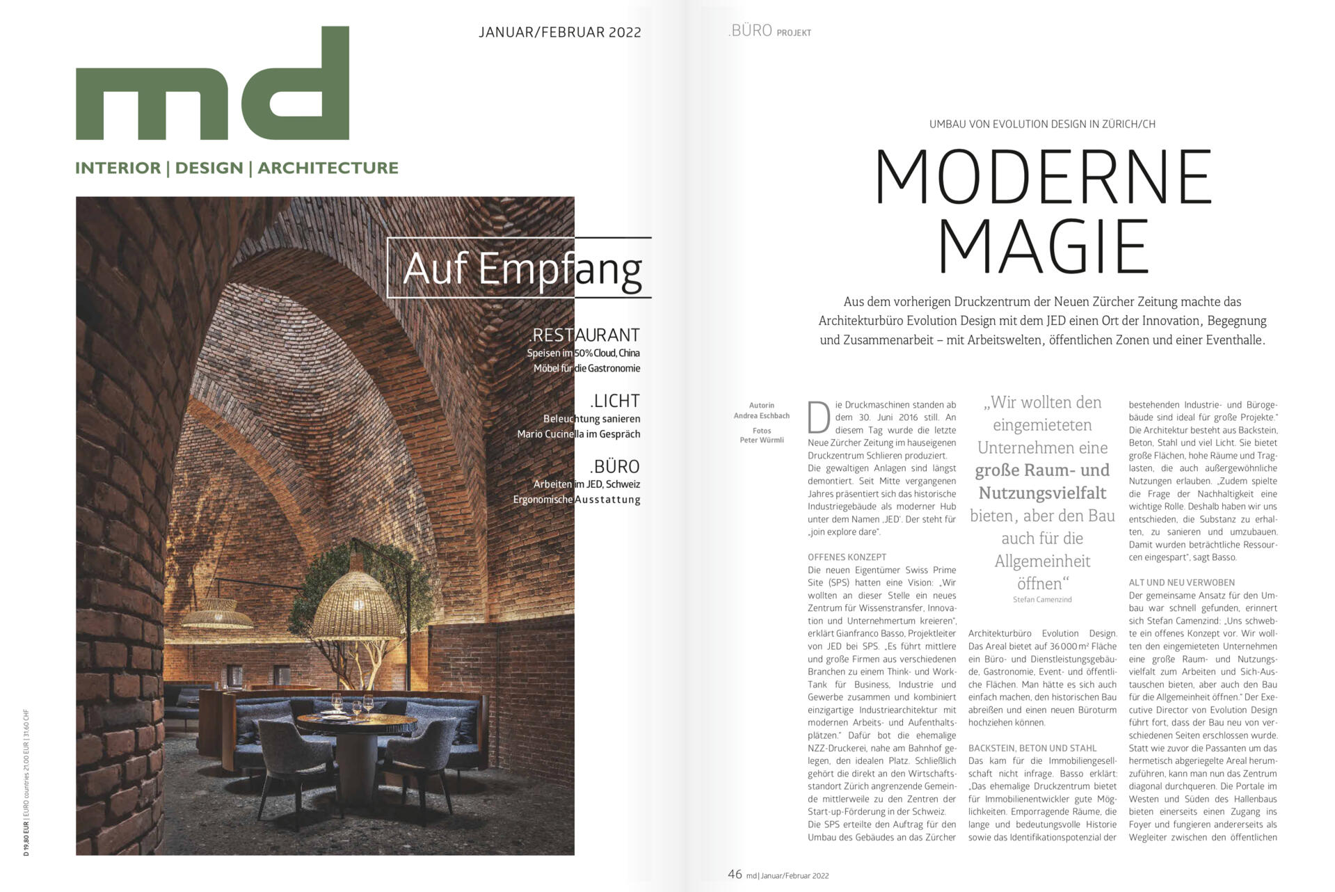 JED feature in MD magazine